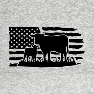 USA Cow Farm Shirt Farmer American Flag Shirt For 4thJuly Patriotic T-Shirt